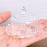 Miniature Glass Cake Dome + Plate Set