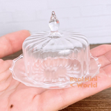 Miniature Glass Cake Dome + Plate Set