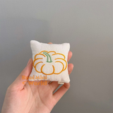 Miniature Halloween white pumpkin couch Pillows – Cushion Set for Dollhouse Decor
