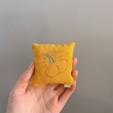Miniature Halloween yellow pumpkin couch Pillows – Cushion Set for Dollhouse Decor