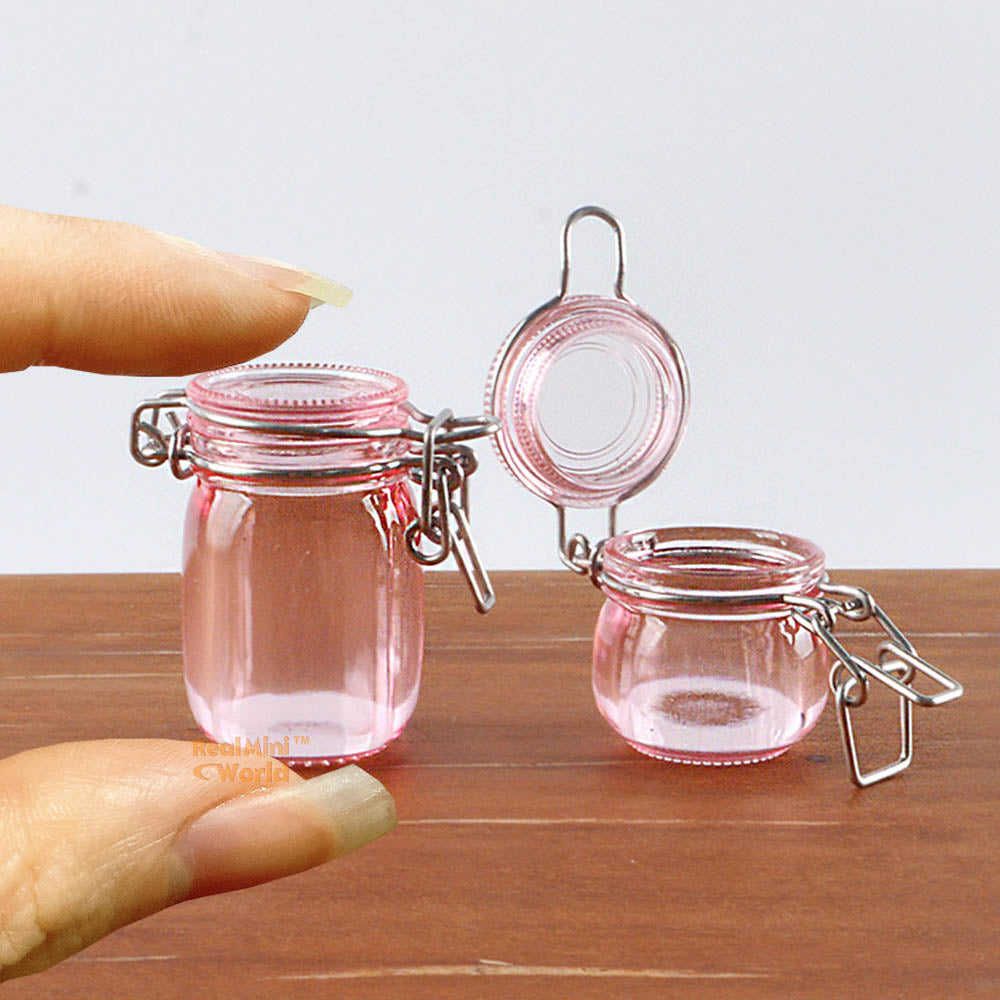 Mini Note Jar Miniature REAL Jar With Hinged Lid in Pink | Tiny Food Cooking Shop ...