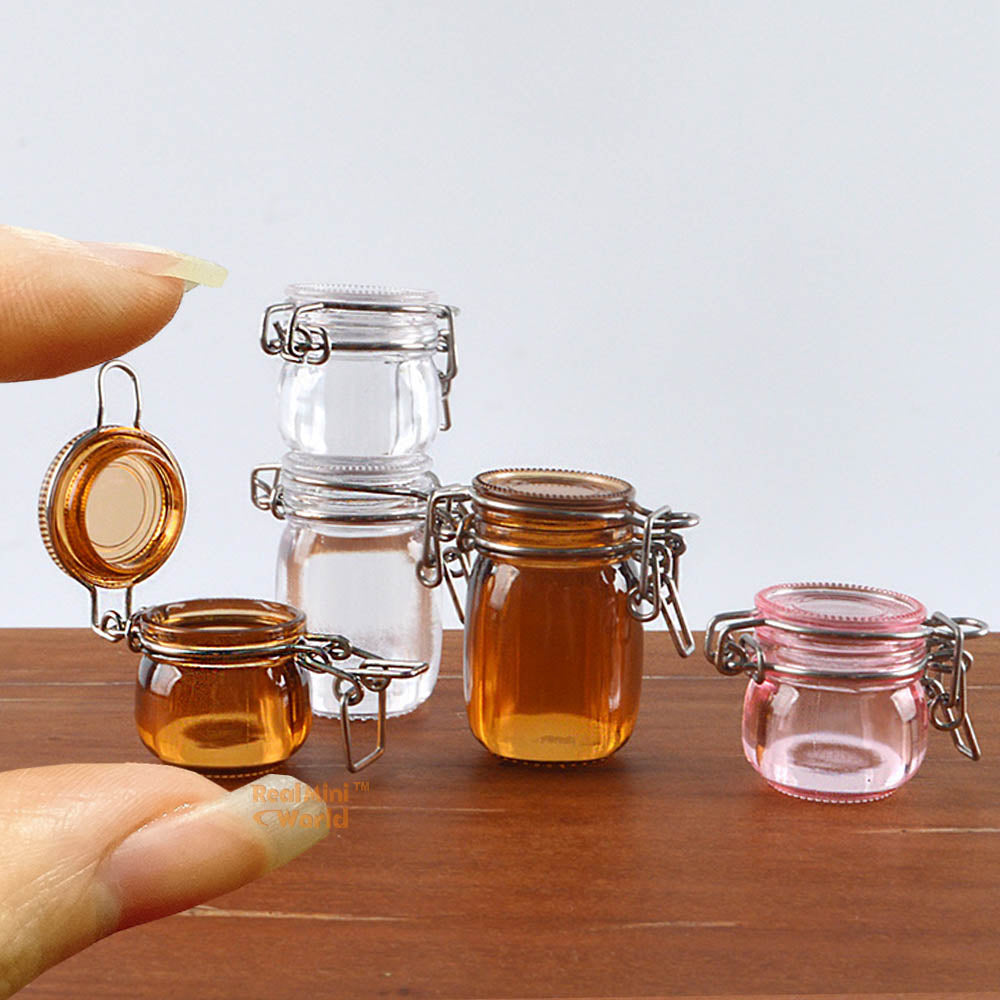 Real Jar Miniature REAL Jar With Hinged Lid in Pink | Tiny Food Cooking Shop ...