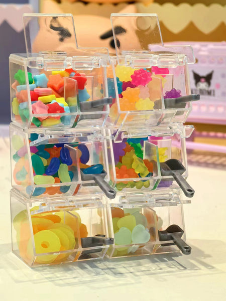 Stackable Candy Storage Containers ミニチュアスタッカブルキャンディディスプレイコンテナ + キャンディスクープセット – Real Mini World