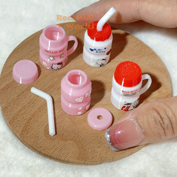 Miniature Water Bottle With Straw | Mini Food Cooking Shop