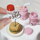 Miniature Water Bottle With Straw | Mini Food Cooking Shop