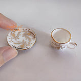 Miniature British Inspired Teacup + Plate Set ｜Mini Food Cooking Shop