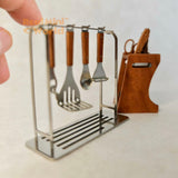 Miniature REAL Stainless Steel Cookware + Rack Set | Mini Cooking Store