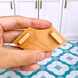 Miniature Wooden Sushi Geta Curve Plate | Japanese Mini Cooking Shop