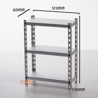 Miniature Small Aluminum Rack in Silver | Dollhouse Diorama Shop