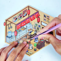 isometric sticker deco set | ramen shop | journaling sticker shop