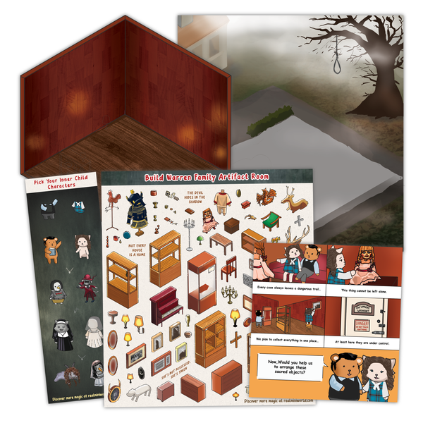 Build Warren Family Artifact Room | Halloween Isometric Sticker Pack | Journal supplies shop