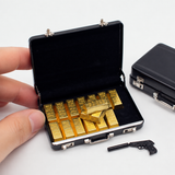 Miniature Gold Bars & Suitcase Set | Dollhouse Miniature Shop