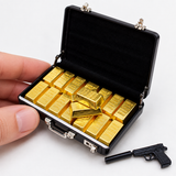 Miniature Gold Bars & Suitcase Set | Dollhouse Miniature Shop