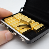 Miniature Gold Bars & Suitcase Set | Dollhouse Miniature Shop