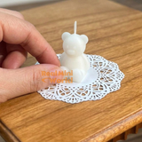 miniature real functioning bear shape white candle