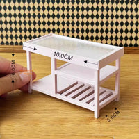 Miniature Pink 1:12 Kitchen Working Table | Mini Cooking Shop