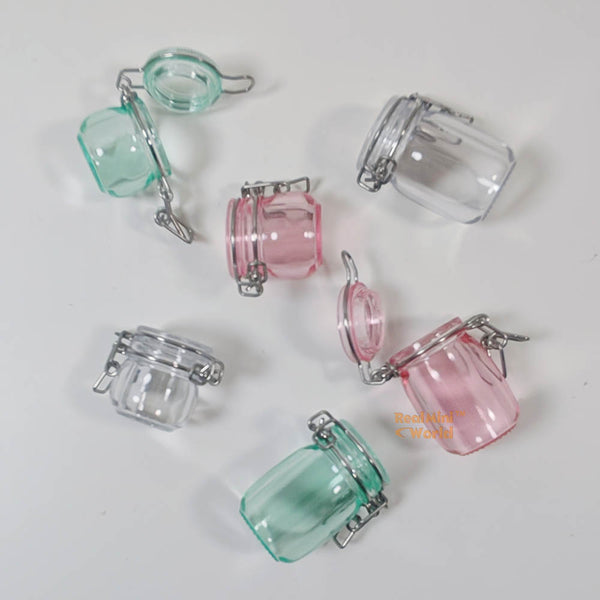 Real Jar ミニチュア リアルジャー(ヒンジ付き蓋付き、ピンク) | タイニーフードクッキングショップ – Real Mini World