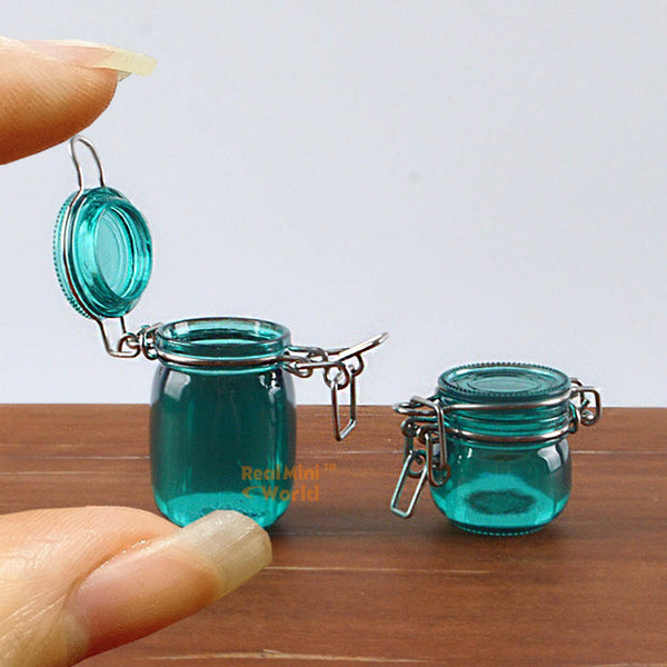 Real Jar Miniature REAL Jar With Hinged Lid in Pink | Tiny Food Cooking Shop ...