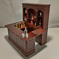 Miniature 1:12 Scale Bar Cabinet + Table Set |Dollhouse Miniature Shop