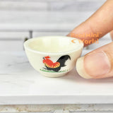 Miniature REAL Ceramic Rooster Bowl