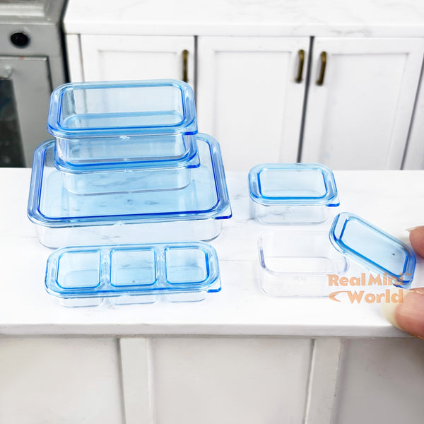 Miniature Food Container Box in Blue | Mini Food REAL Cooking SHOP