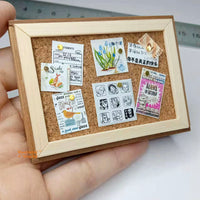 Miniature Cork Bulletin Board + Push Pin Set | Miniature Art & Journaling Shop