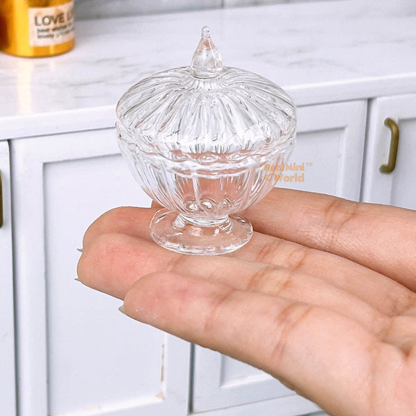 Shape Glass Containers Miniature Diamond Shape Glass Container | Mini Cooking Shop – Real Mini ...