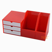 Miniature 1:6 Scale Table File Organizer Set in red |Dollhouse Miniature Shop