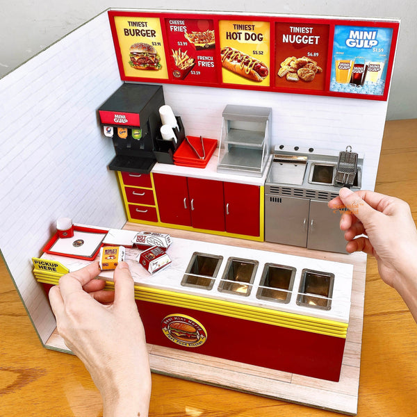 Miniature REAL Cooking Fast Food Kitchen Set