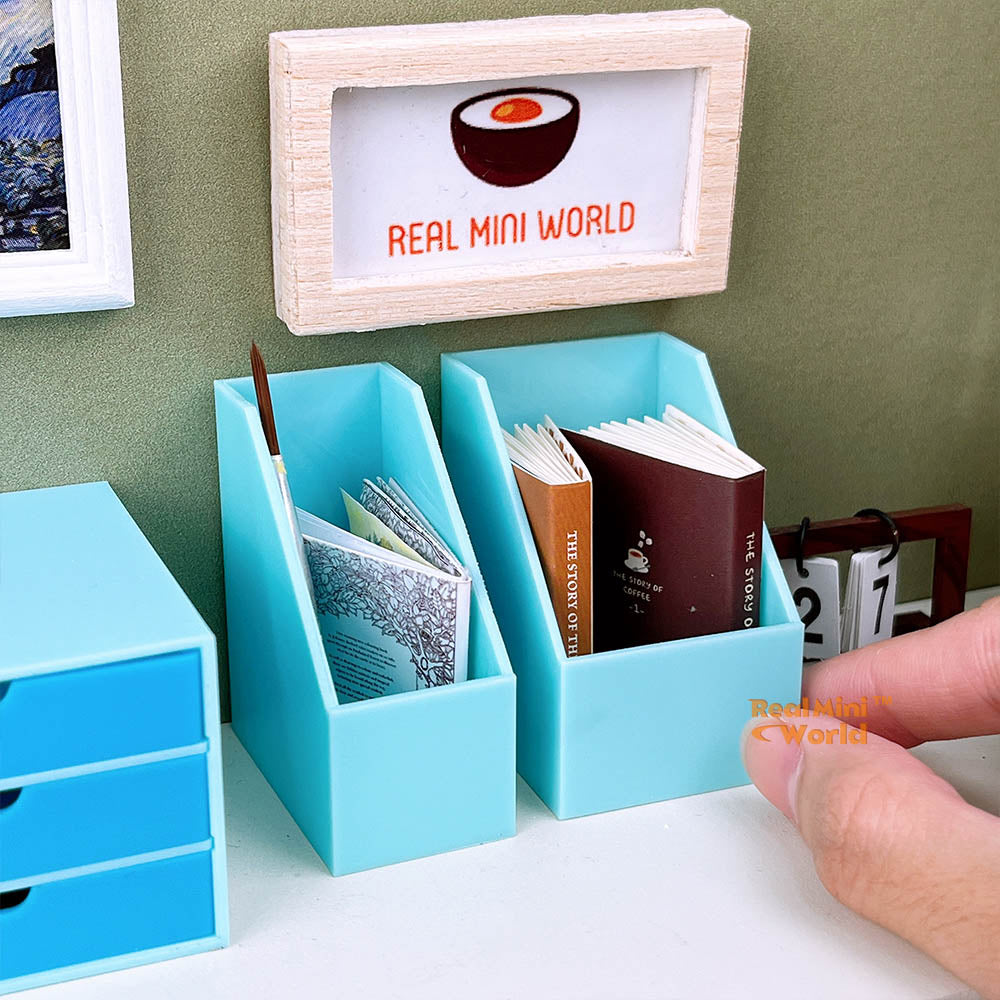 Miniature 1:6 Scale Table File Organizer Set |Dollhouse Miniature Shop ...