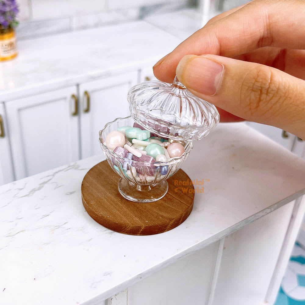 Shape Glass Containers Miniature Diamond Shape Glass Container | Mini Cooking Shop – Real Mini ...