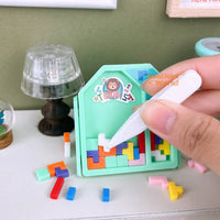 Miniature REAL Tetris Puzzle Set (Mint) | Dollhouse Miniature Shop