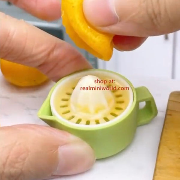 Miniature REAL Manual Citrus Squeezer (sage) | Tiny Food Cooking Shop