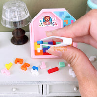 Miniature REAL Tetris Puzzle Set (Pink) | Dollhouse Miniature Shop