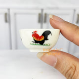 Miniature REAL Ceramic Rooster Bowl