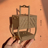 Miniature Brown Vintage Sewing Cabinet 1:6 Scale | Dollhouse Miniature Shop