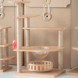 Miniature Wooden Cat Tree | Dollhouse Miniature & Diorama Shop