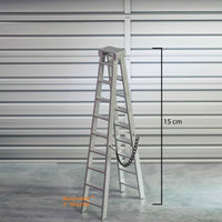 Miniature Tall Aluminum Ladder | Dollhouse Diorama Shop
