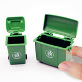 Miniature Real Public Trash Bin (Set of 2) | Dollhouse Miniature Shop