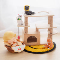 Miniature Wooden Cat Tree | Dollhouse Miniature & Diorama Shop