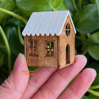 Miniature Wooden Classic House REAL Lamp | Christmas Miniature Shop