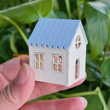 Miniature Wooden Painted House REAL Lamp | Functioning Miniature Shop