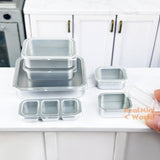Miniature Food Container Box in Grey | Mini Food REAL Cooking SHOP