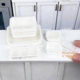 Miniature Food Container Box in White | Mini Food REAL Cooking SHOP