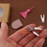 Miniature REAL pink Scissor with Tassel & Pouch | Miniature Art & Craft Shop