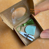 Miniature REAL green Scissor with Tassel & Pouch | Miniature Art & Craft Shop