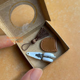 Miniature REAL brown Scissor with Tassel & Pouch | Miniature Art & Craft Shop
