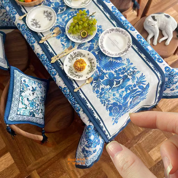 Miniature Porcelain Dining Table Luxury Series | Dollhouse Miniature Shop