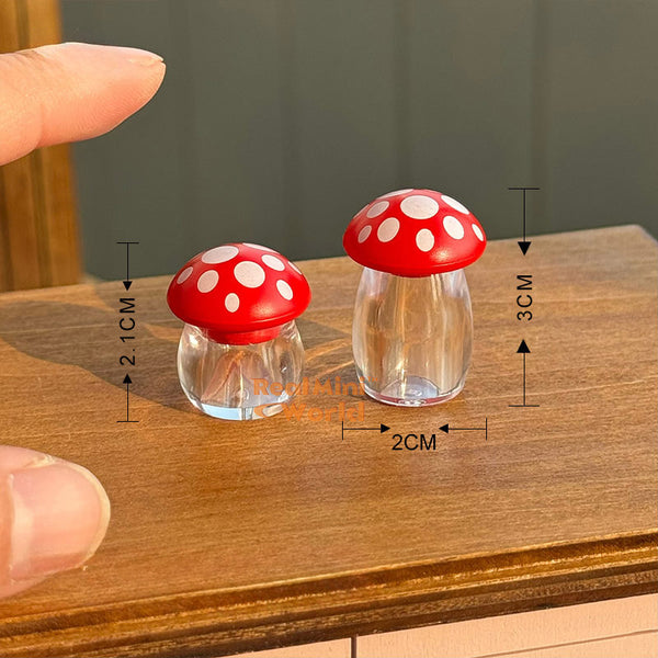 Miniature Kawaii Mushroom Spice Jar (Set of 2) | Mini Cooking Shop