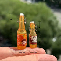 Miniature REAL Orange Soda Bottle Set in Retro Style|Mini Cooking Shop